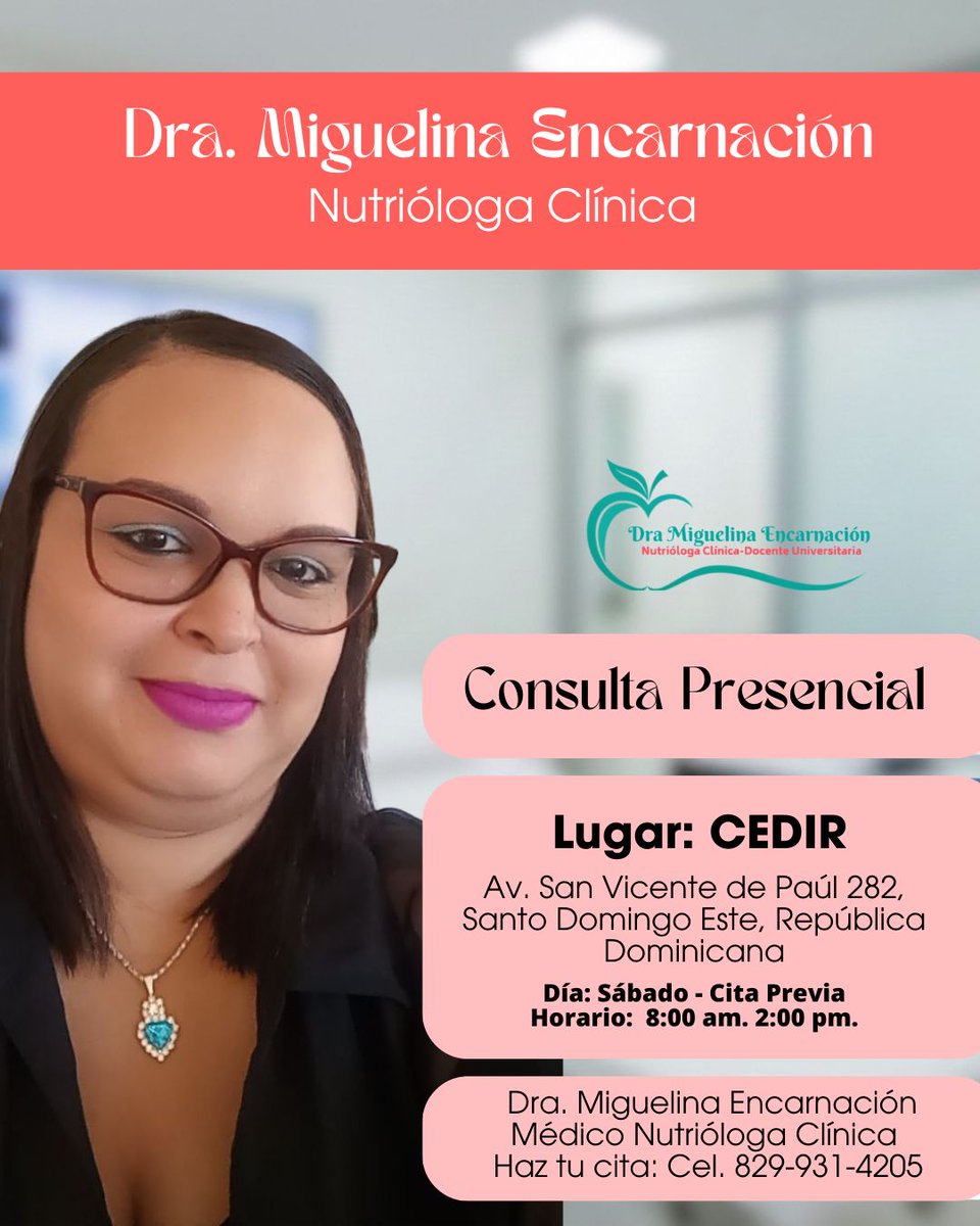 AmeliaEnc's tweet photo. ¡Tu salud no espera! 🩺✨ Agenda ya tu consulta presencial con la Dra. Miguelina Encarnación en las instalaciones de CEDIR.

Estamos comprometidos con brindarte una atención de calidad y calidez humana. Aprovecha nuestros horarios de fin de semana para poner tu bienestar al día. https://t.co/4Bu5g6fJG6