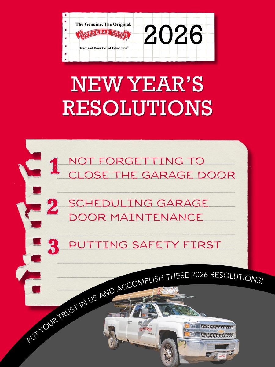 🎉 New Year, New Garage Goals! 🚪
Start 2026 off right with these 3 Garage Door Resolutions:
1.  Never Forget to Close the Garage Door🔒
2. Schedule Maintenance 😁
3. Put Safety First 🙂‍↕️

Give us a call to complete these 2026 goals!
📞 (780) 451-0060
🖥️ ow.ly/vkWH50XSvyJ