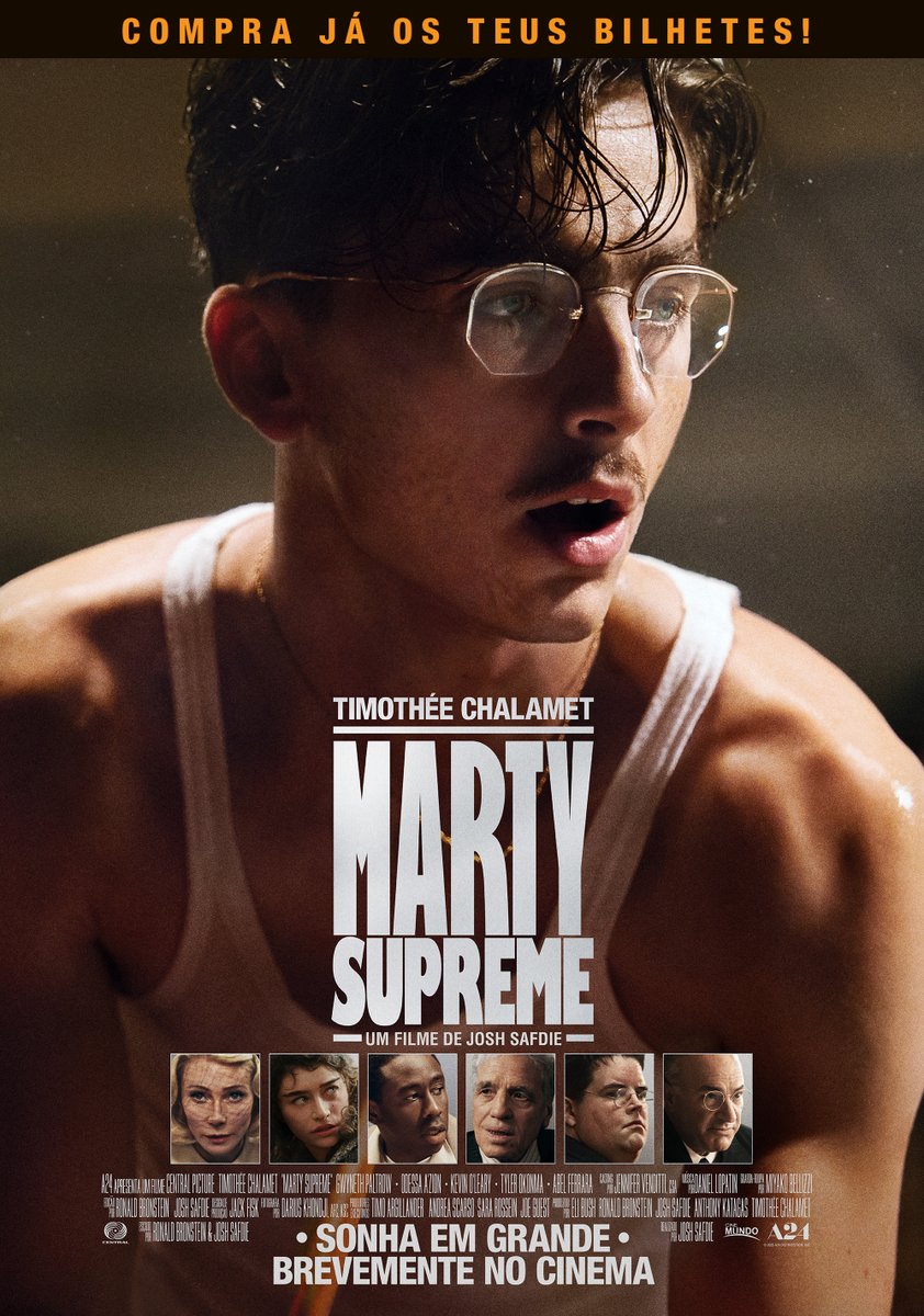 🎬"Marty Supreme" conta a história de Marty Mauser, um jovem com um sonho que ninguém respeita, que vai ao inferno e volta em busca da grandeza. Compra já o bilhete em👉ow.ly/iInY50XSHrV  #martysupreme #cinema