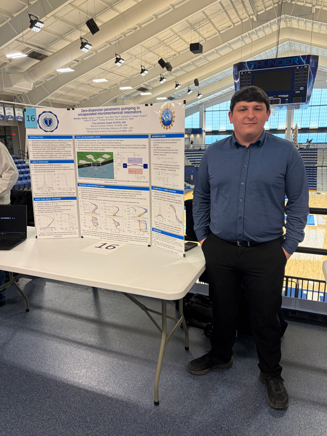 TrineASEC's tweet photo. Trine University’s STEM Symposium features student research and design projects. Students present posters from capstones or research to faculty and professionals, building vital communication skills through innovative science and engineering. #TrineEngineering #DesignBuildImpact https://t.co/F6Rj5PXMFh