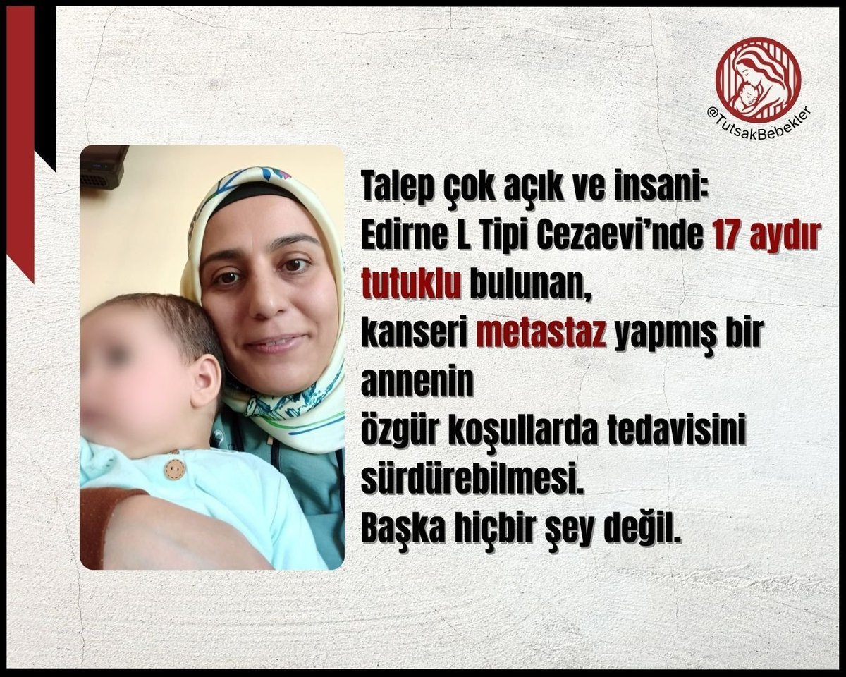 Cezaevinde hasta olmak zordur.
Cezaevinde kanser olmak ise çok daha zor.
Ferah Oktan, demir kapılar ardında yaşam mücadelesi veriyor.

FerahOktan AcilTahliye