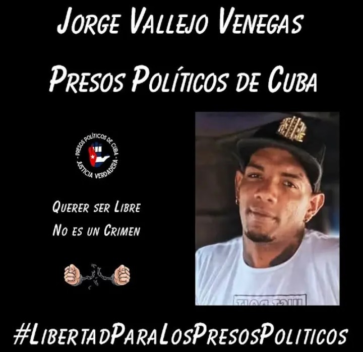 🇨🇺  #Twittazo por los #PresosDeCastro. Libertad para Jorge Vallejo Venegas. 
Su único delito fue pedir libertad. No lo dejemos solo. Exijo su liberación inmediata.