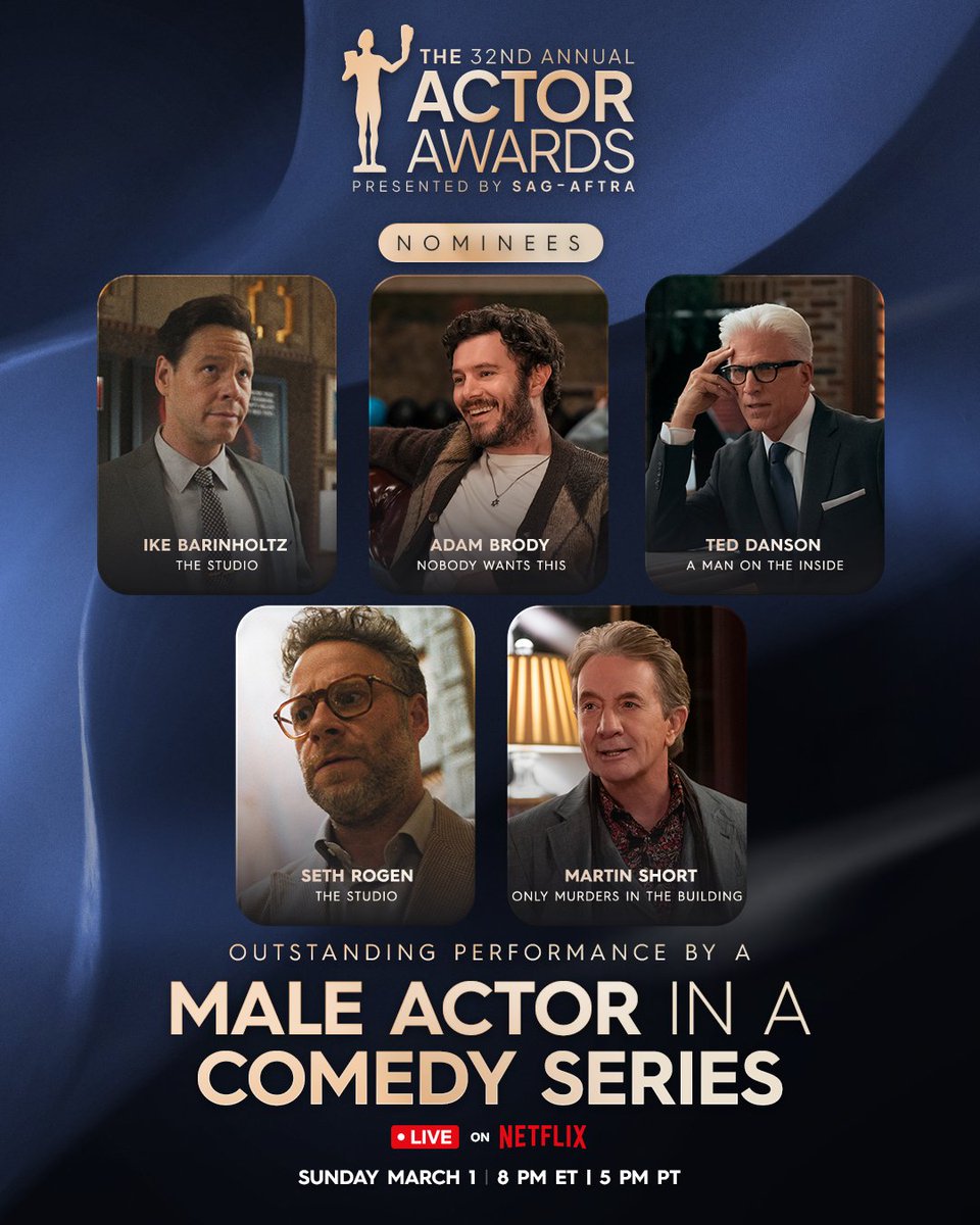 Meet the shortlist. 🥁

This year's #ActorAwards nominees for Outstanding Performance by a Male Actor in a Comedy Series are truly unforgettable.