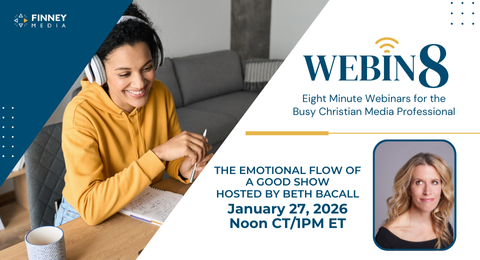 New Webinar: The Emotional Flow of a Good Show. Reserve your spot today at finneymedia.com/webin8-jan2026…. #FinneyMedia #GrowAudience #research #christianradio #christianmedia #talentcoaching #webinar