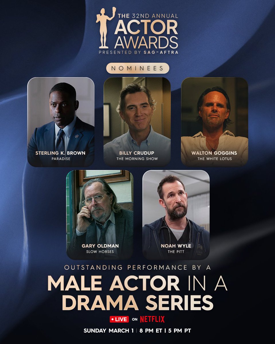 A group of five-star performances that swept us away. 

This year's #ActorAwards nominees for Outstanding Performance by a Male Actor in a Drama Series are incredibly talented.
