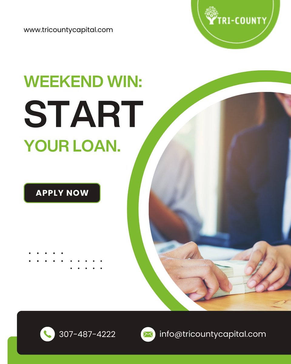 TriCountycapita's tweet image. 📅 Weekends are made for progress.
Use yours to take one small step toward financial clarity — start your loan journey now.

Need help? Call 307-487-4222.

#WeekendFinance #TriCountyCapital #SmartMoves #LoanPlanning #FinancialWellness