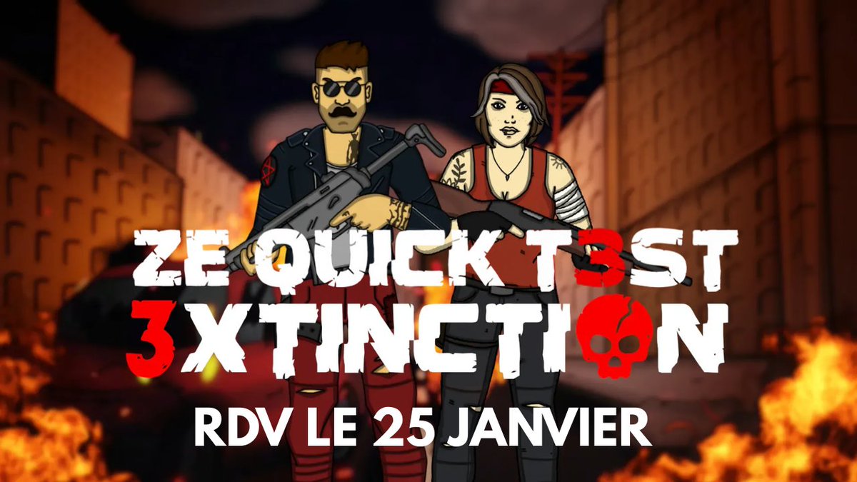 Le prochain #ZeQuickTest est dans la boîte !

Le 25 janvier, vous aurez mon avis en moins de 3 min sur #3xtinction du studio <a href="/2badGames/">2BAD GAMES</a> 🔥🔥

En attendant, retrouvez mes autres tests d' #indiegame sur #youtube 

➡️ youtube.com/@zegeekroom4821