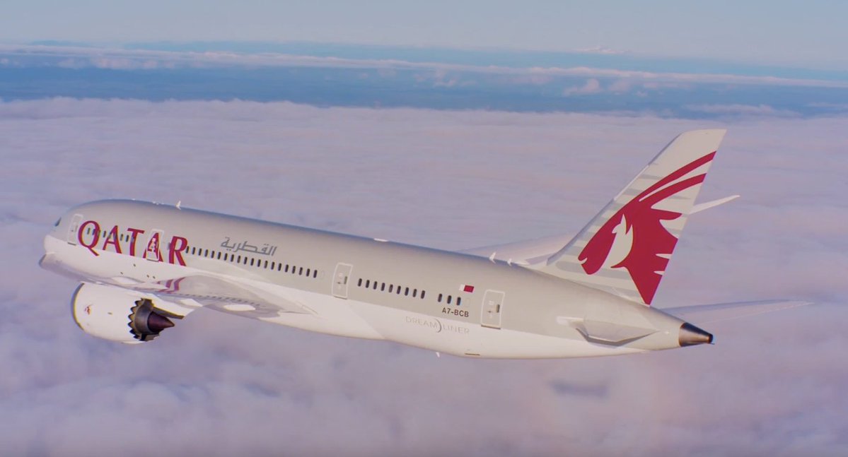 Image for the Tweet beginning: Qatar Airways inaugure le premier