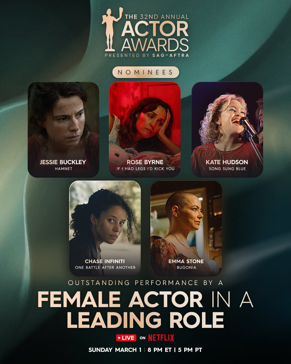theactorawards's tweet image. These actors were absolutely show-stopping on the big screen this year. 

Here are your #ActorAwards nominees that lead the charge for Outstanding Performance by a Female Actor in a Leading Role.
