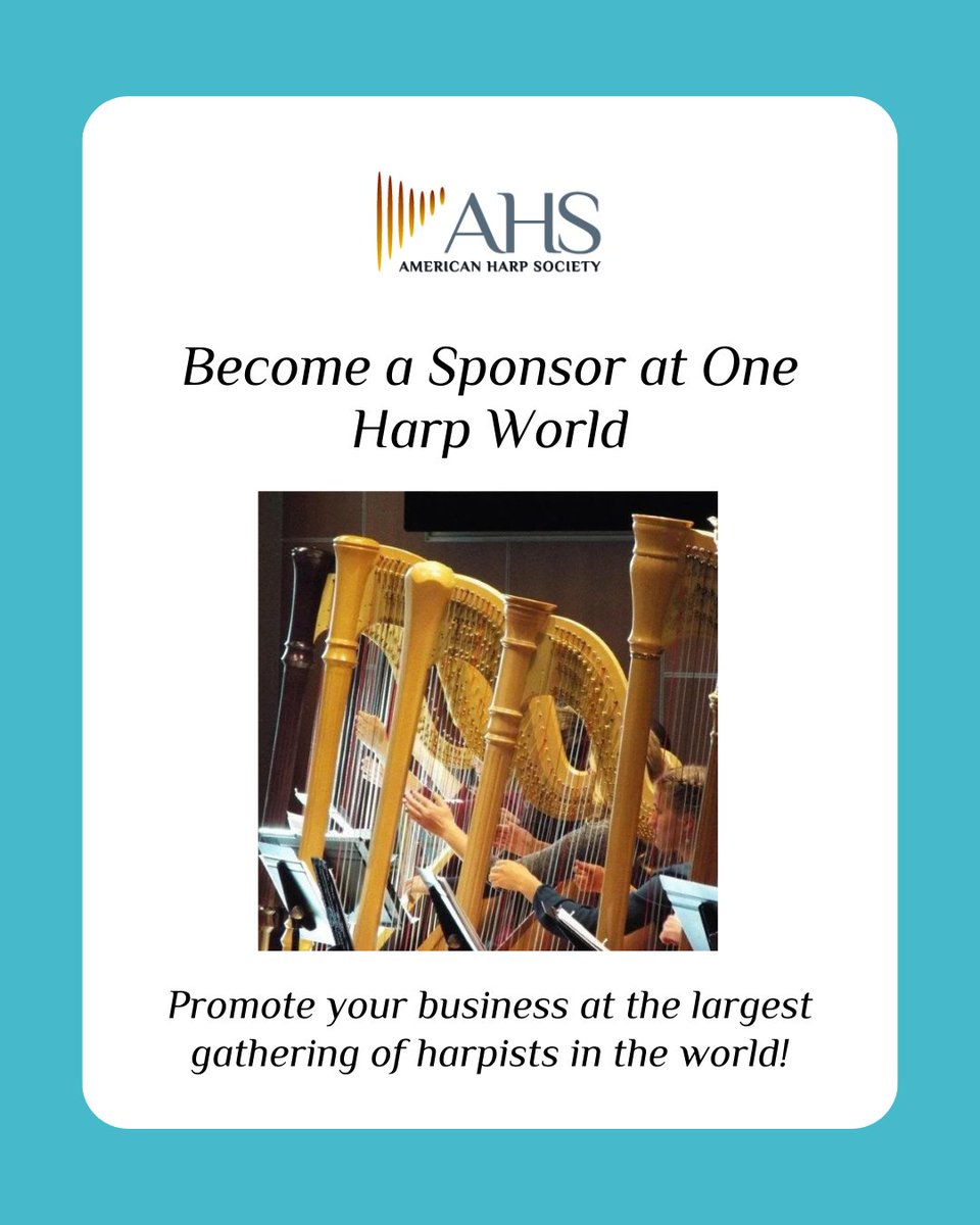 Become a Sponsor at One Harp World! 🌎 A sponsorship for One Harp World offers companies excellent exposure to a diverse audience of hundreds of musicians from across the world. 

Learn more on the website: loom.ly/G2sVq6w