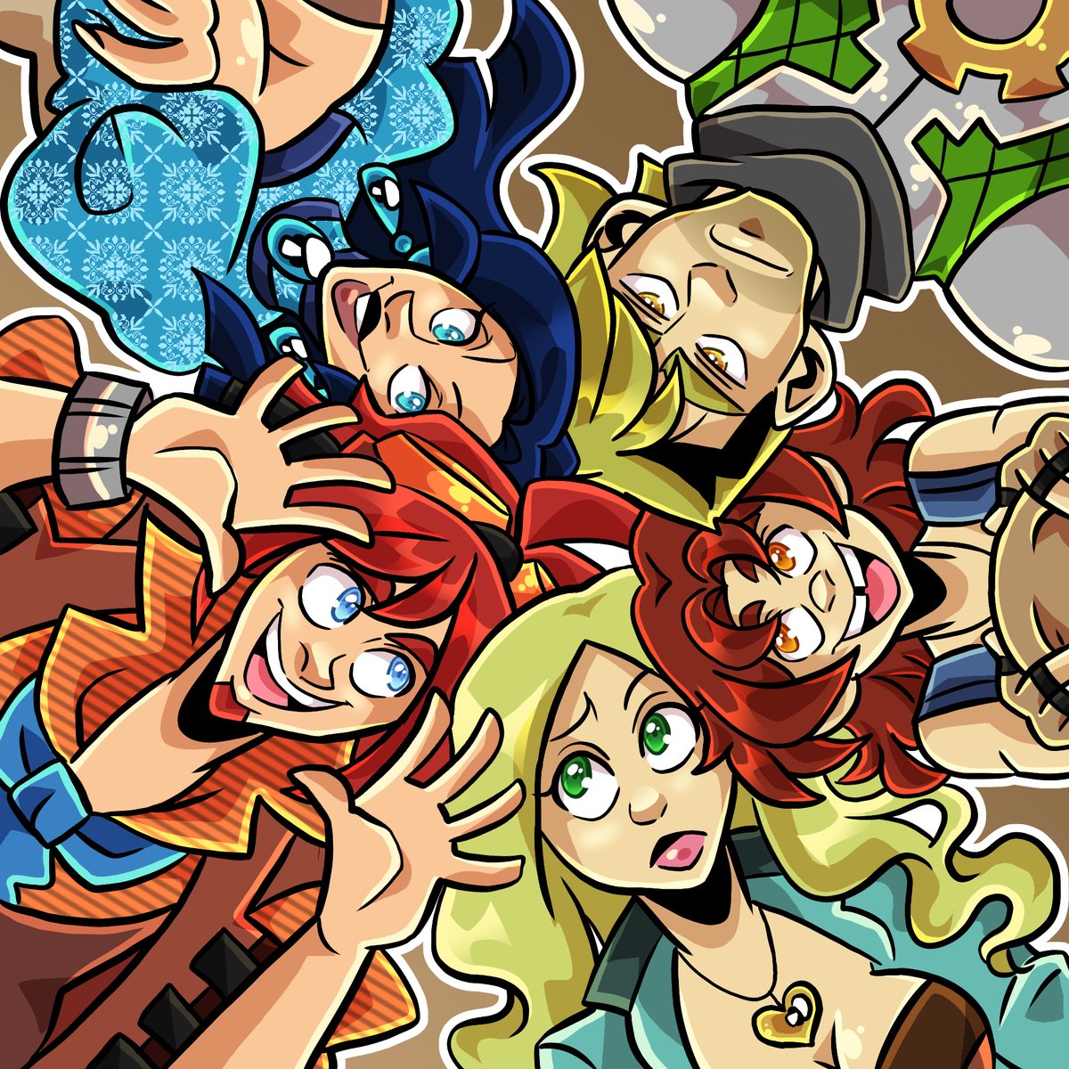 remake of an old group shot of the main characters of OoME   

#art #OoME #webcomics #digitalart #steampunk