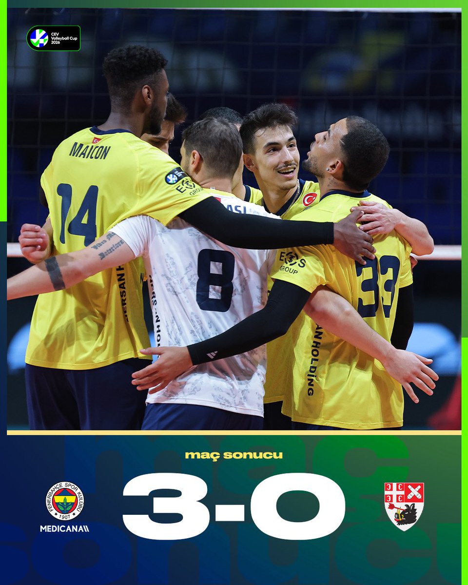Hehehe işte #CEV 8 li finallerde <a href="/FBvoleybol/">Fenerbahçe Medicana</a> tebrikler 🏐🇺🇦💛🇺🇦💙🏐