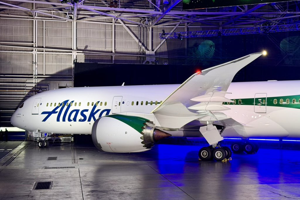 Here it it! The first pics of <a href="/AlaskaAir/">Alaska Airlines</a>’s Boeing 787 in the stunning new global livery.

It’s inspired by the northern lights, and this may just be the prettiest airplane I’ve ever seen from the outside.