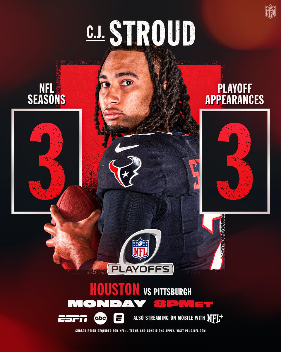 NFL's tweet image. C.J. Stroud is 3 for 3 🤩

@CJ7STROUD | @HoustonTexans