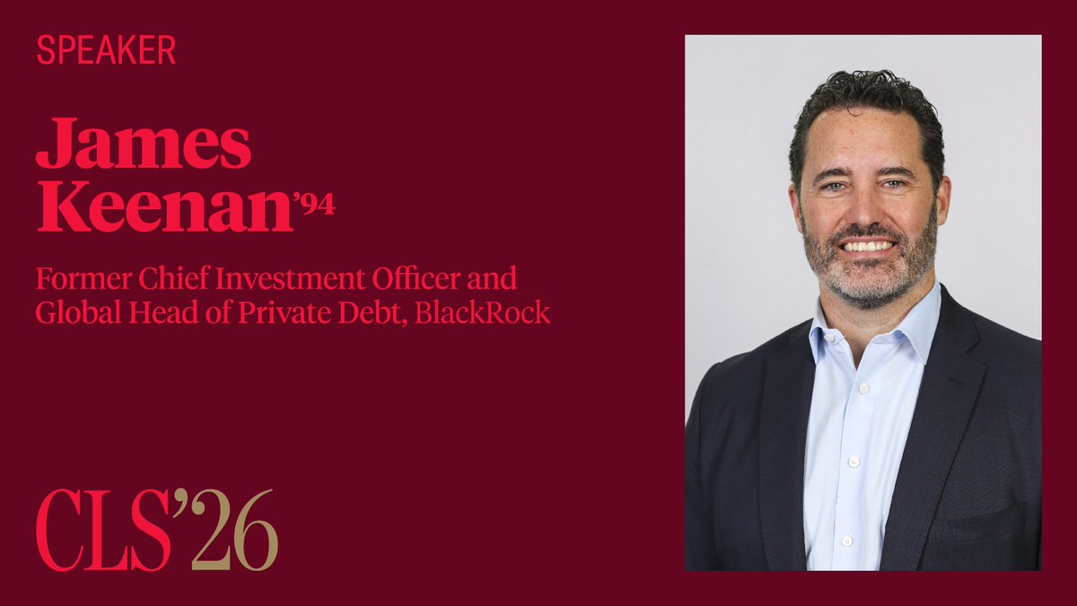 James Keenan ’94, former Chief Investment Officer and Global Head of Private Debt at BlackRock, will join us as an upcoming CLS speaker. Click here for tickets....early bird registration ending soon! Visit cls.chaminade-hs.org