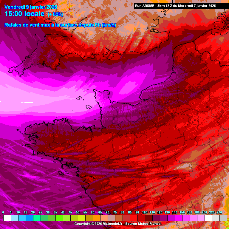 Thom_Wx's tweet photo. 🌬️ Tempête #Goretti – comparaison modèles RHUM / AROME
🔴 Littoral : rafales pouvant atteindre 140 à 150 km/h
🟠 Dans les terres : rafales souvent >100 km/h
👉 Épisode venteux majeur, à surveiller de près.
#météo #ventviolent #tempête https://t.co/Kz7f9GAKZL