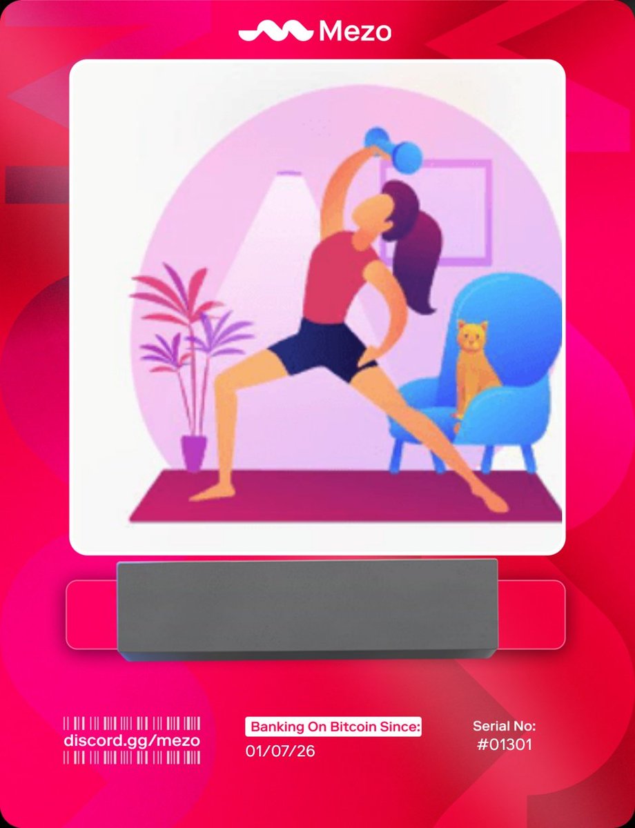 I bank on myself.

I bank on Bitcoin.

So I claimed my <a href="/MezoNetwork/">Mezo</a> Bankcard.

head to #bankcard channel 👉 discord.gg/KfnrhwAe