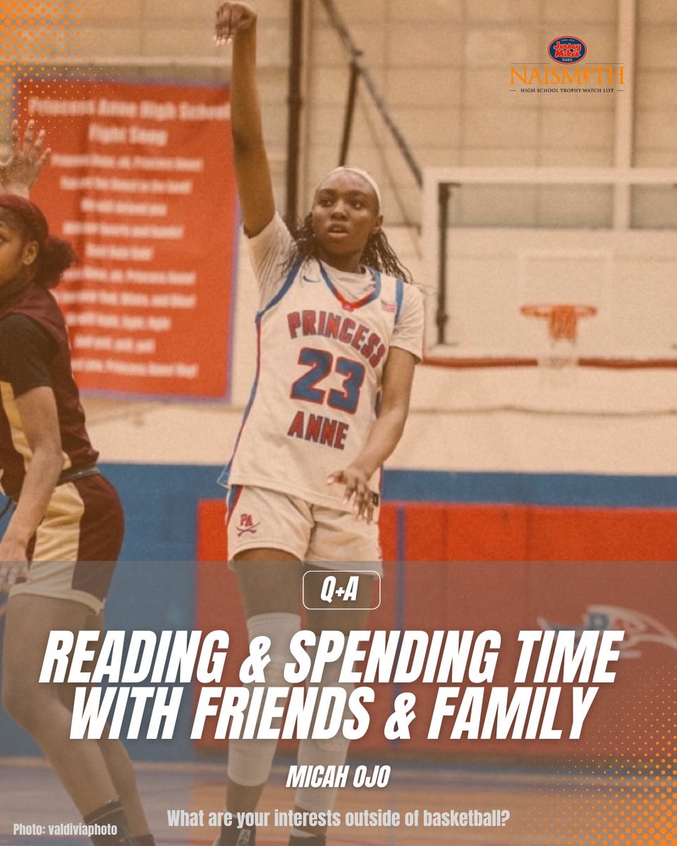 NaismithTrophy's tweet photo. The Tidewater Region’s Finest. 

We caught up with Princess Anne's, Micah Ojo, for a quick @jerseymikes Naismith Girls’ High School POY Watch List Q&amp;A

Stay tuned to see Ojo and the Cavaliers take on Catholic tonight at 7 https://t.co/LSp1c5fbr0