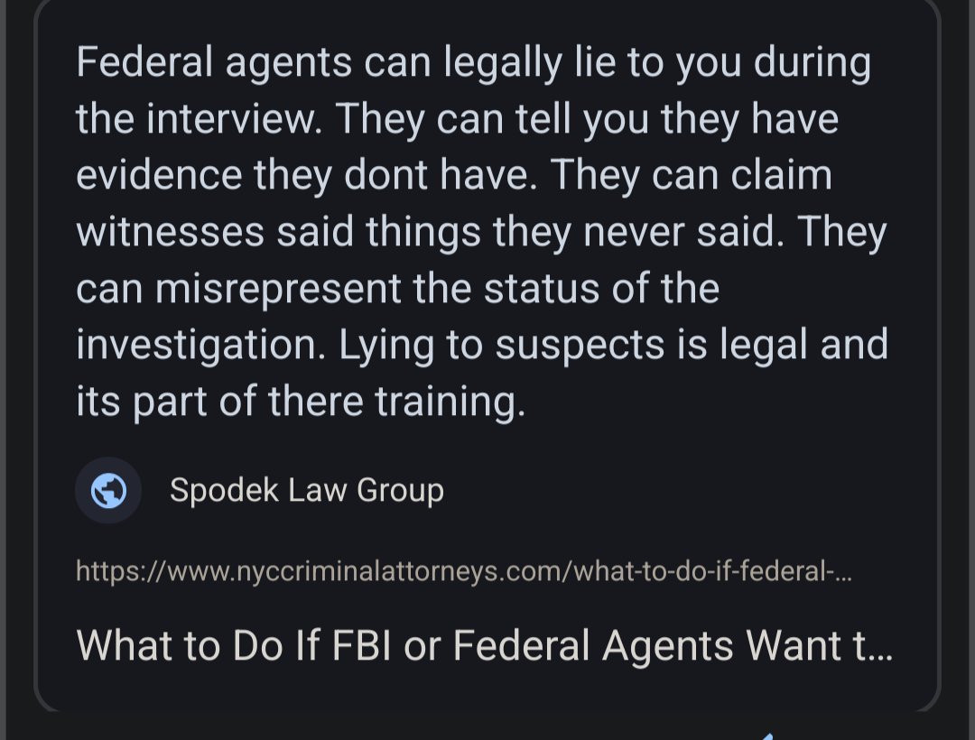 anarchoboognish's tweet image. Just a reminder that federal agents can legally lie to the public about events that take place