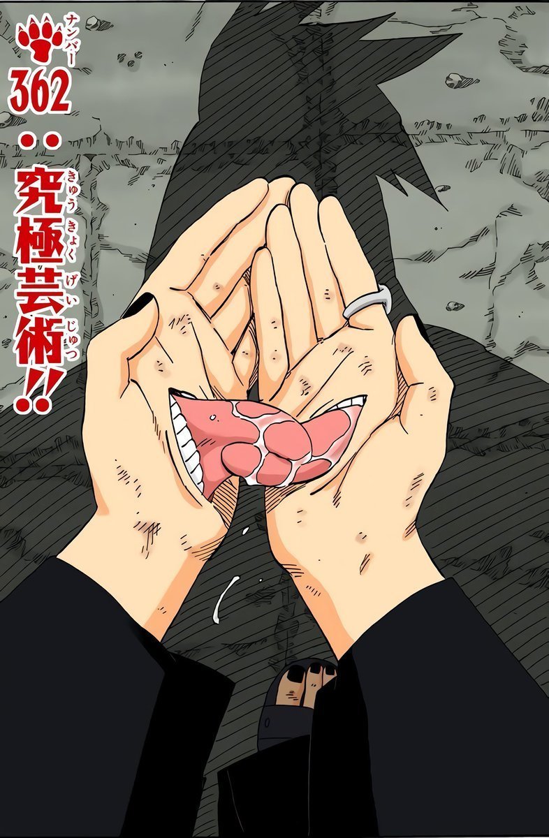 quietlygrowing's tweet image. Still hard to believe that this is a real manga cover drawn by kishimoto 😭