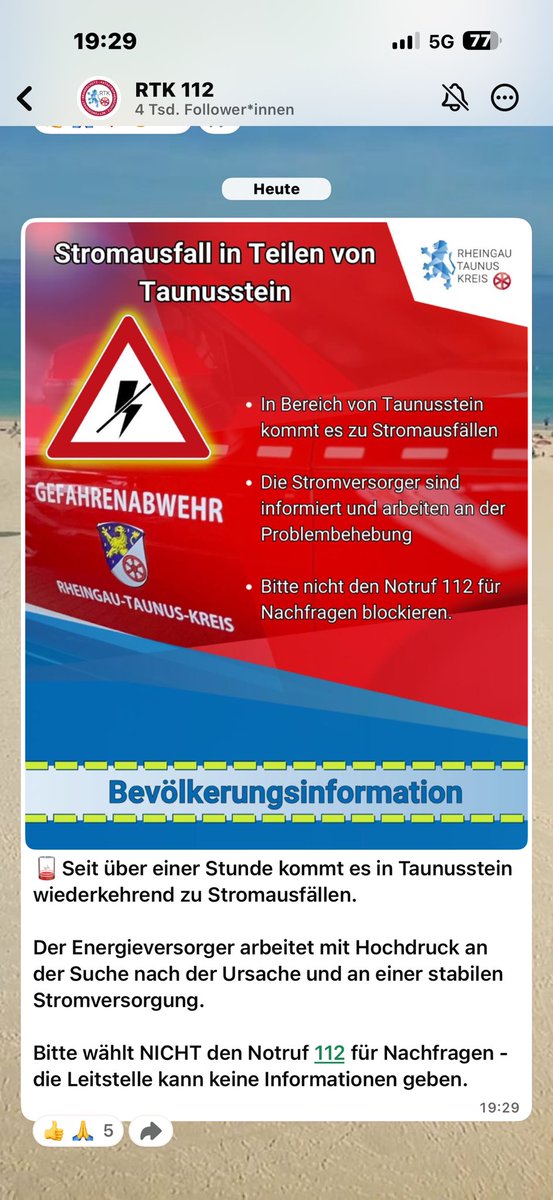 #Taunusstein #Stromausfall  aktuelle Info