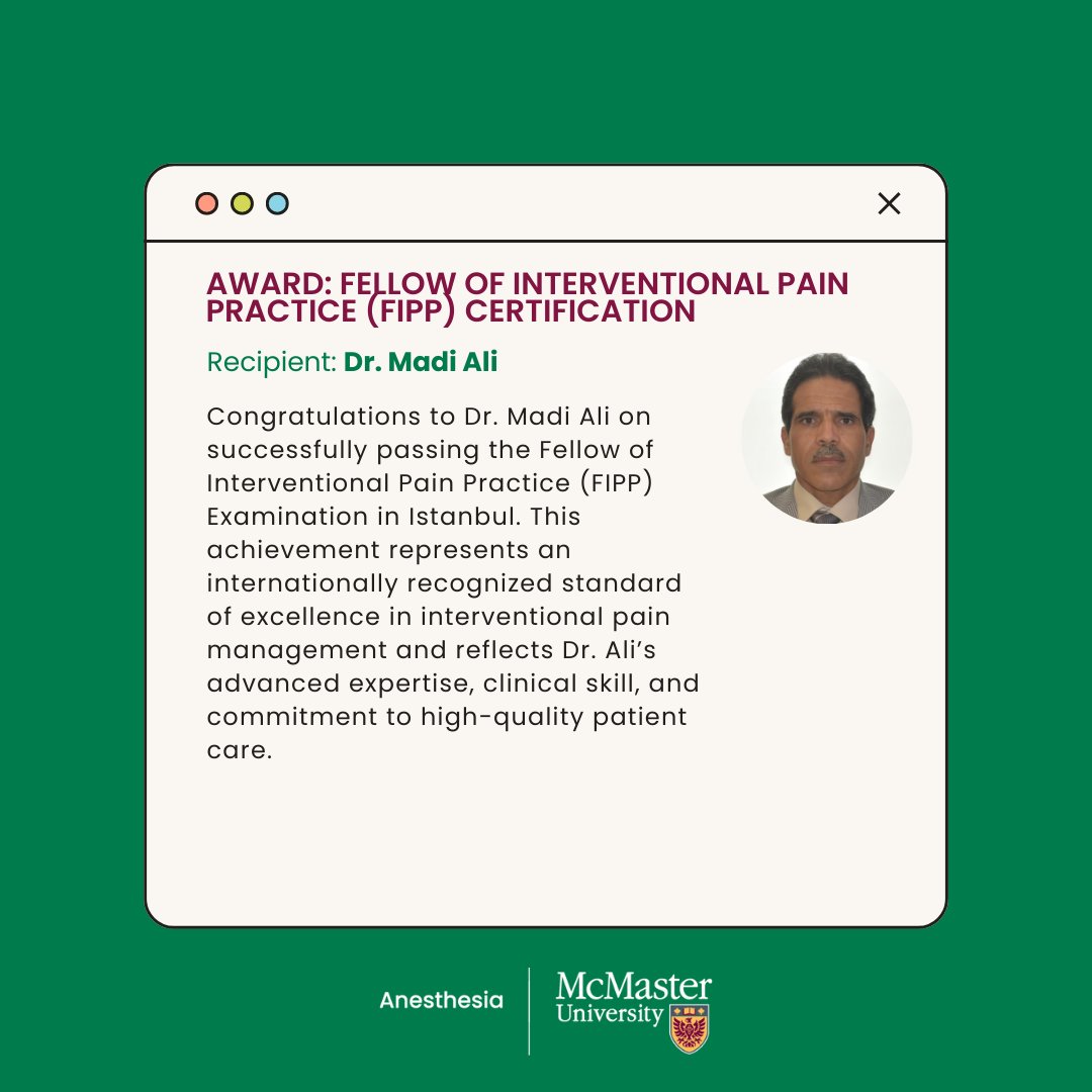 McMaster Anesthesia tweet media