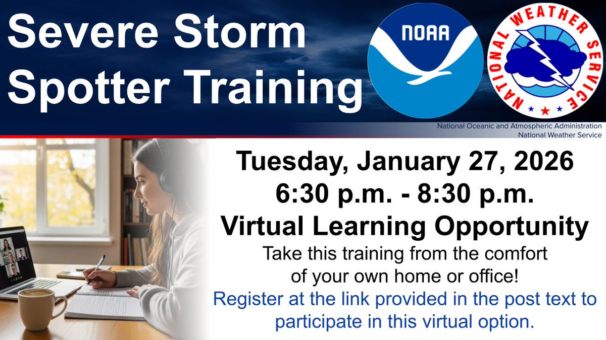 Join us tonight at 6:30 p.m. for our first virtual Storm Spotter Class of the season! Remember, participants must register at attendee.gotowebinar.com/register/25369… For a full class schedule, visit weather.gov/lsx/spottertal… We look forward to seeing you there! #mowx #ilwx #stlwx