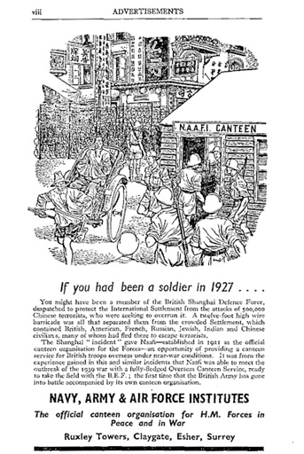 Sutlerssupreme's tweet photo. Now live on The Sutlers Supreme:
NAAFI in Shanghai, 1927โ1939 โ from the Shanghai Defence Force to cafรฉs, canteens, and everyday service life in an interwar treaty-port city.
Based on contemporary magazines, maps, and press reports
#NAAFI #NAAFI105
๐ https://t.co/mhkyCdnFsu https://t.co/x7xVQFnRDH
