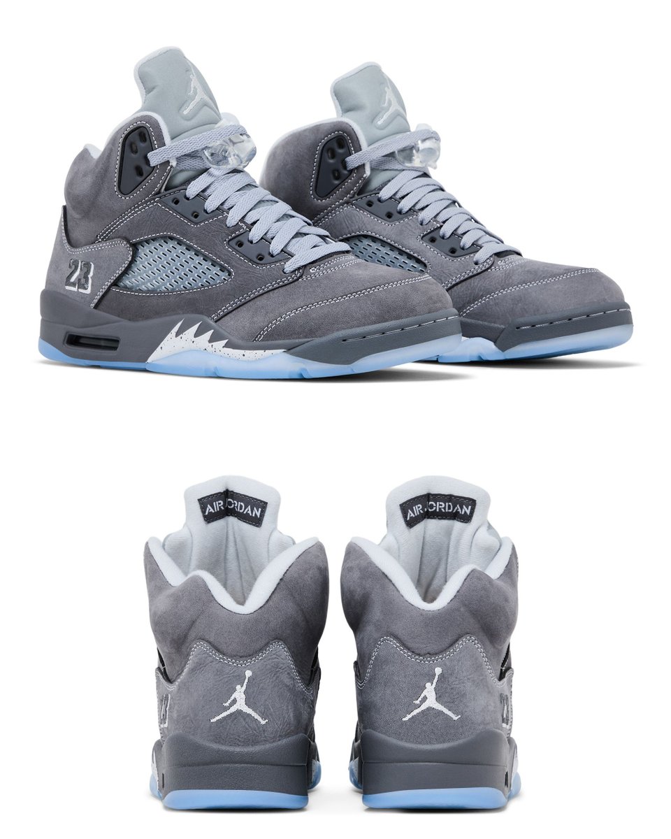 houseofheat's tweet image. On-Foot Look: Air Jordan 5 'Wolf Grey' Releasing Feb. 28 🧊🐺