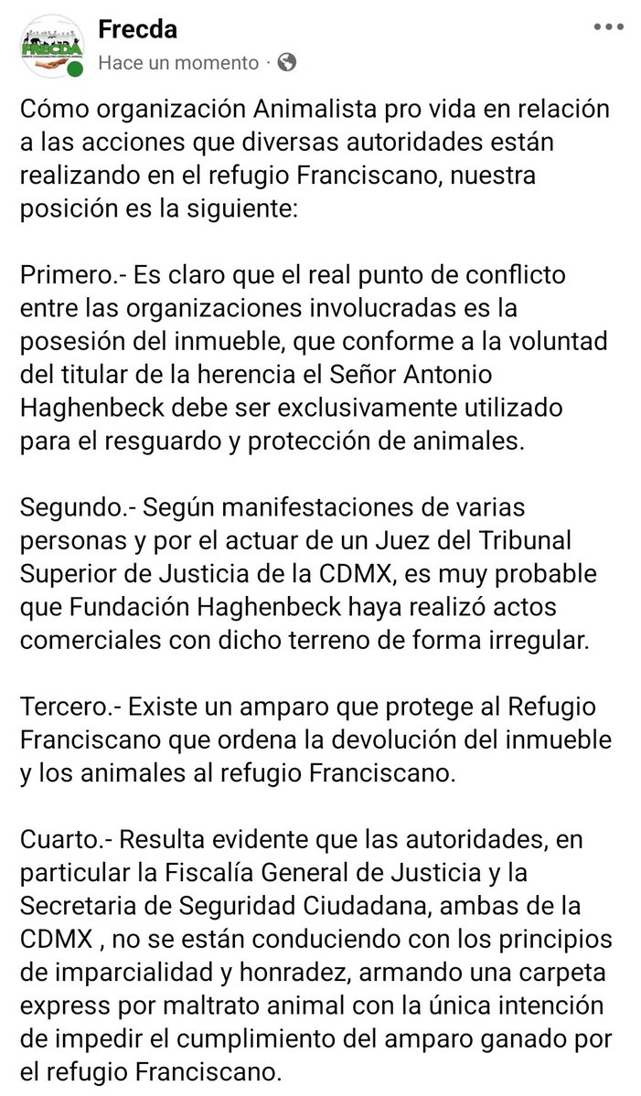 Frecda's tweet image. Pedimos a la Jefa de Gobierno @GobCDMX @ClaraBrugadaM  actúe con congruencia en el caso del refugio Franciscano y no se autorice el desalojo de los mismos, mucho menos utilizando la fuerza policial. CCP. @Claudiashein