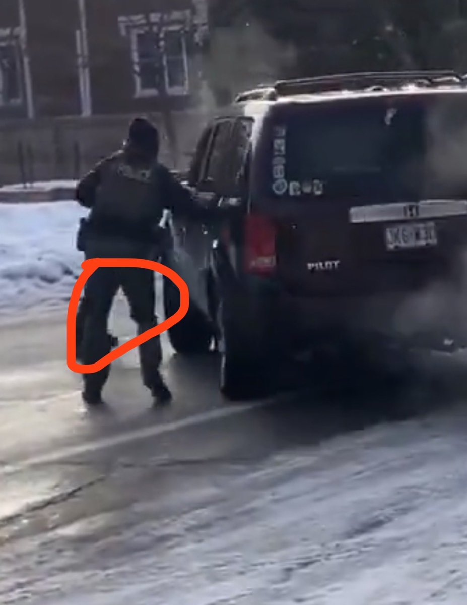 supremeMilo's tweet image. Clearly not in front of the vehicle when he shoots.