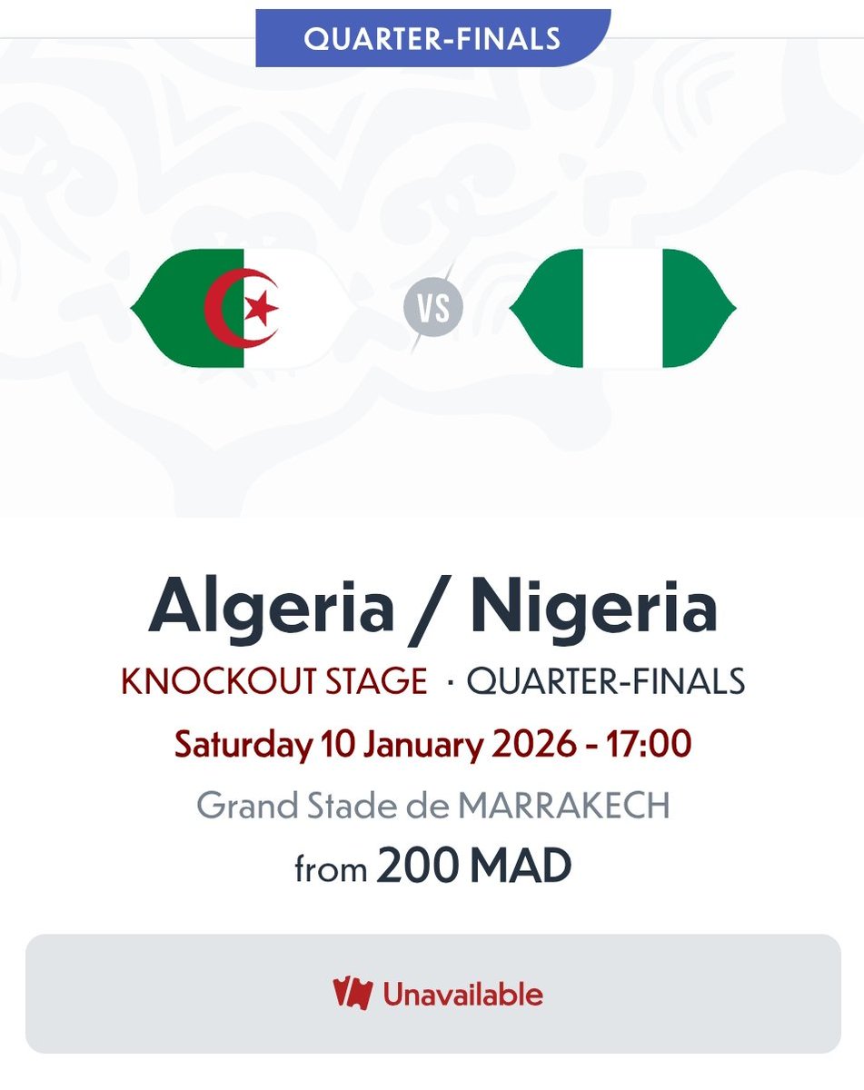 karimsah_'s tweet photo. Billets Algérie–Nigéria ? Sold out depuis le début de la CAN !
CAF corrompue + Mekhzan = sabotage contre les supporters algériens.
Honte !
#Algérie #Nigéria #stopcafcorruption #CAN2025 #Injustice https://t.co/iVhHc68zoG