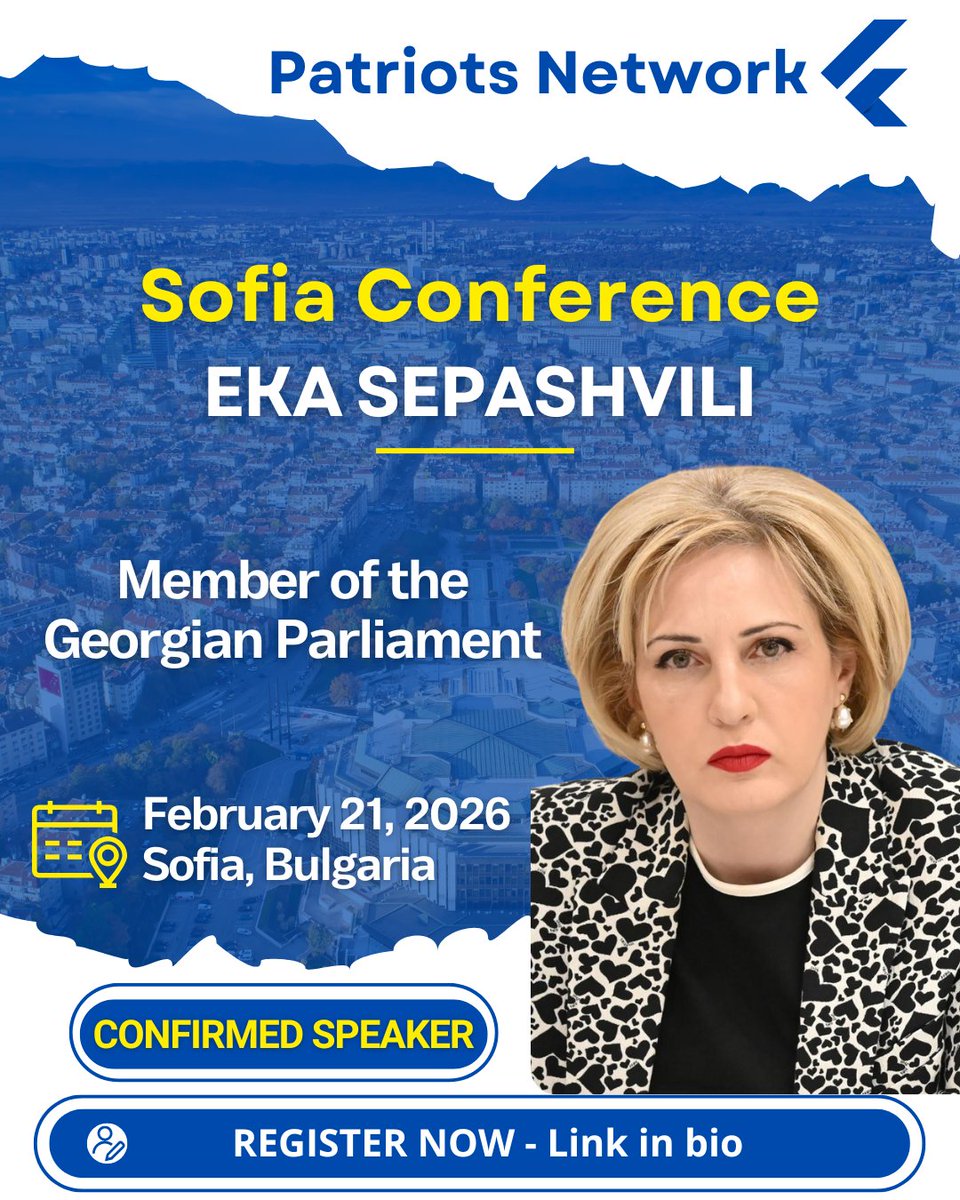 CONFIRMED SPEAKER ✅

Eka Sepashvili, Member of the Georgian Parliament.

Join us February 21 for our Sofia Conference in Bulgaria !

Sign up at : Link in the bio !