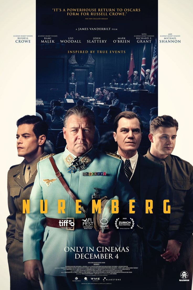 #Nuremberg
یک فیلم شاهکار با داستان فردای بعد از مرگ هیتلر!
اینقدر سکانسها دقیق و روی هم سوار هست که هیجان فیلم دو برابر کرده.
بازیگرها همه در سطح یک بازی کردن چه جنونی داشت این فیلم تمامی لحظات غیرقابل پیشبینی و جدید بودن.دانش مرموز روانشانسی توی فیلم فوق العاده بود
نمره:10/10