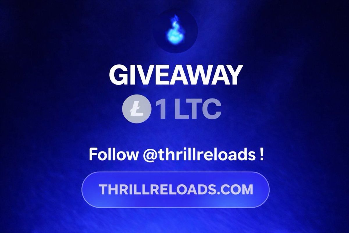 ThrillReloads's tweet image. 🎁1 LTC GIVEAWAY 🎁
Here we have another 1 LTC giveaway ( split between 5 people )🥳

1⃣ Like &amp;amp; Retweet
2⃣ Tag 2 Friends
3⃣ Follow @Thrillreloads
4⃣ Join our Discord

⏰ENDS IN 72 HRS!

- GOOD LUCK !