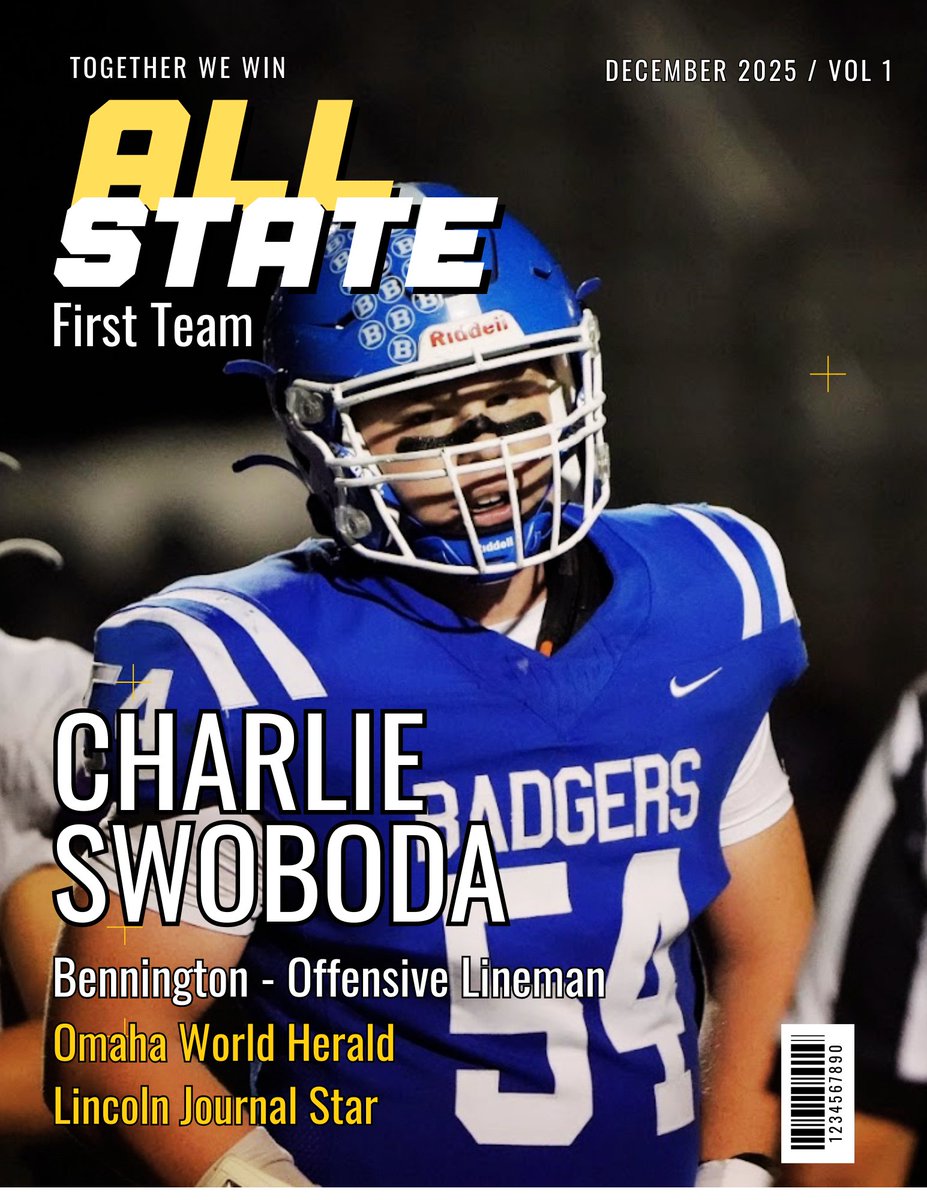 Badger_FB's tweet photo. Congratulations to all of our players who were recognized by the Omaha World-Herald and The Lincoln Journal Star as All-State Players! #TogetherWeWin https://t.co/9FgLAGhoss