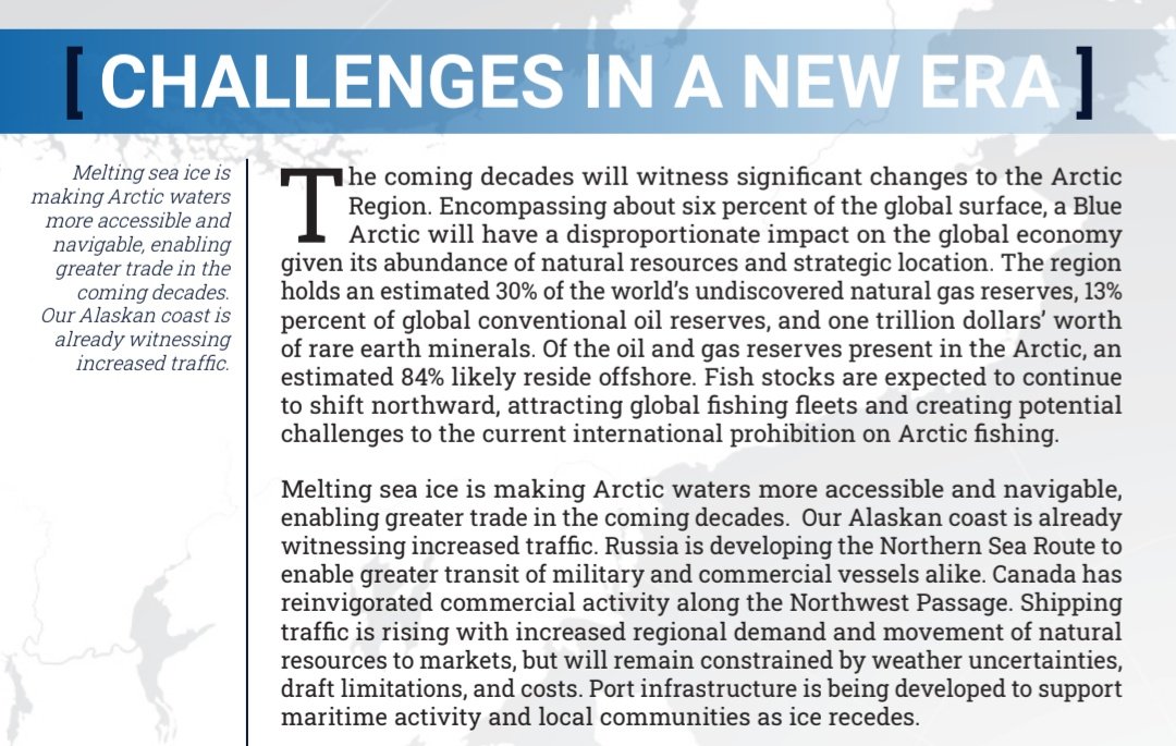 This is 100% accurate and was all spelled out explicitly in the Navy's 2021 strategy blueprint "A Blue Arctic."