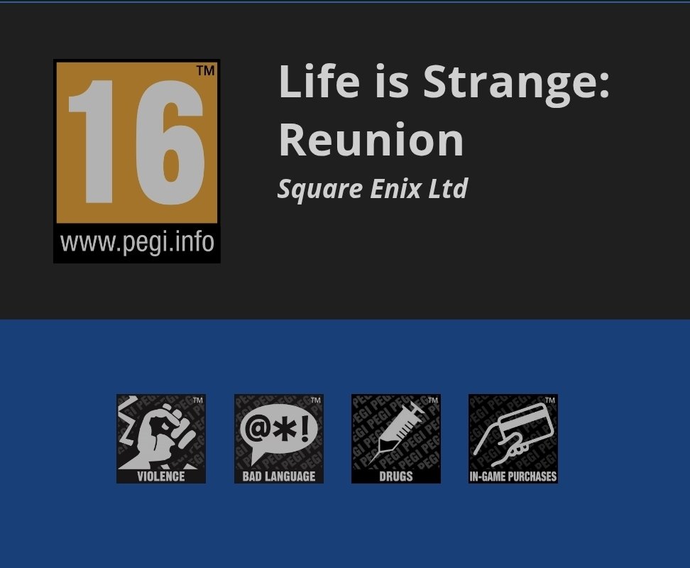 Knoebelbroet's tweet image. 'Life is Strange: Reunion' rated by Pegi.

pegi.info/search-pegi?q=…