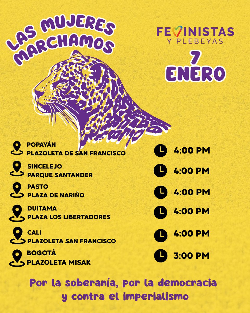 ¡Juntas y en las calles!

Por nuestra soberanía nacional, como defensoras de la vida y feministas populares nos movilizamos por nuestro país y el respeto a la autodeterminación de los pueblos.