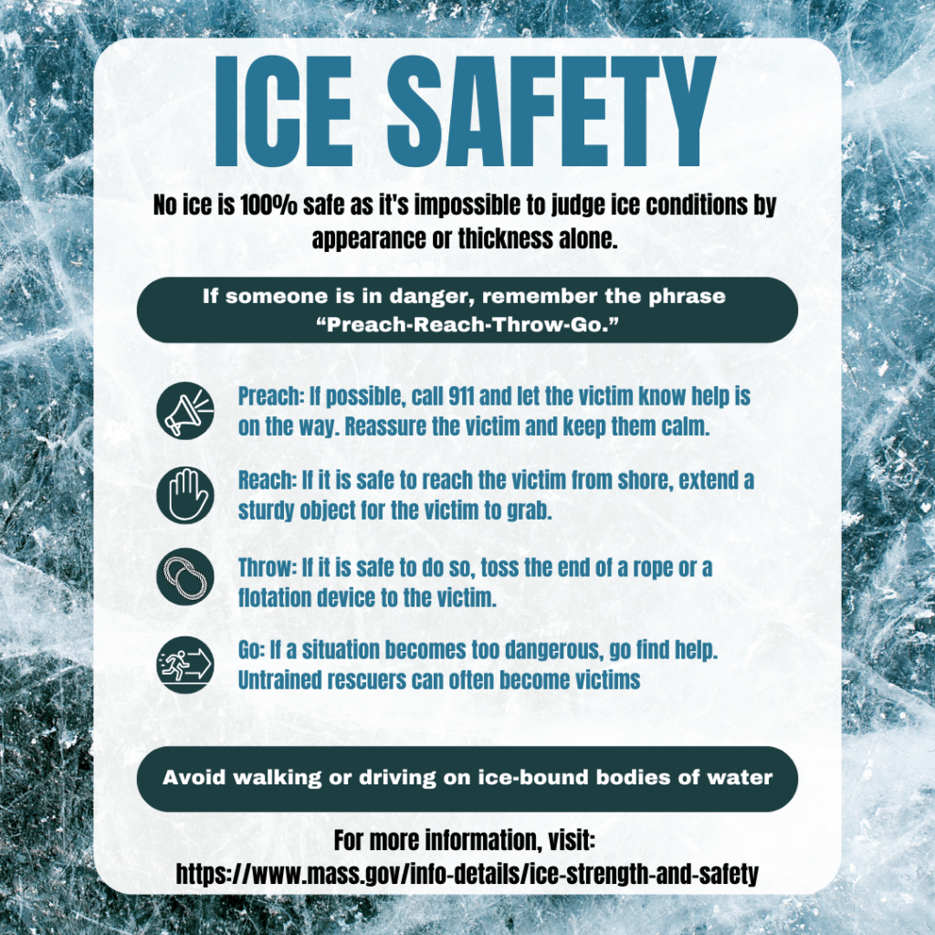 EBFireRescue's tweet photo. East Bridgewater Fire Department Reminds Community of Ice Safety Tips to Stay Safe This Winter: The East Bridgewater Fire Department would like to remind residents of the dangers of ice during the winter, when ponds, lakes, and waterways freeze over. No… https://t.co/9RUN3UNNl1 https://t.co/FuPDjCm2gk