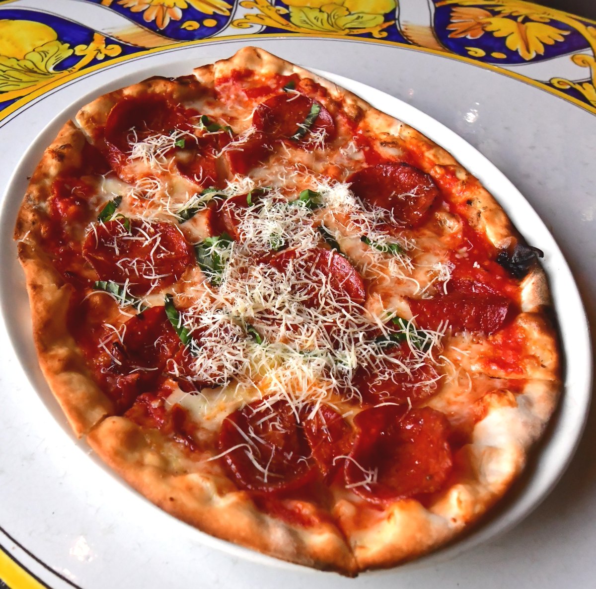 GrottoItalian's tweet image. Our wood-fired pizzas taste better when they're half off. 😏 See for yourself and join us for happy hour from 2-7 pm!