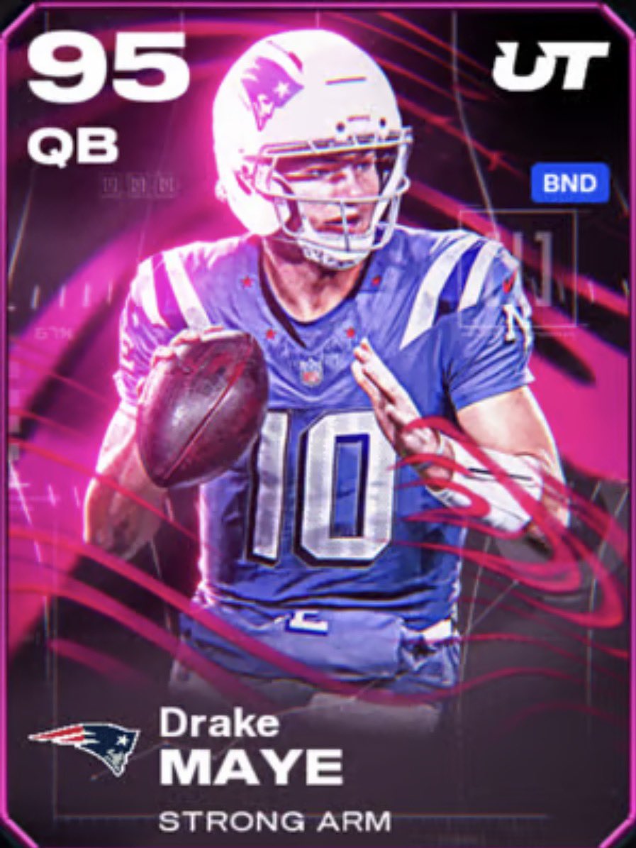 VFormationGG's tweet image. After months without one EA HAS FINALLY given Drake Maye an ELITE QB CARD💪🏾

- All 32 team chems🙏🏾

-  One of the best releases in the game🏈

- 93 Speed on a theme team⚡️

-AURAAAA🥶

And you get all this for free!!!