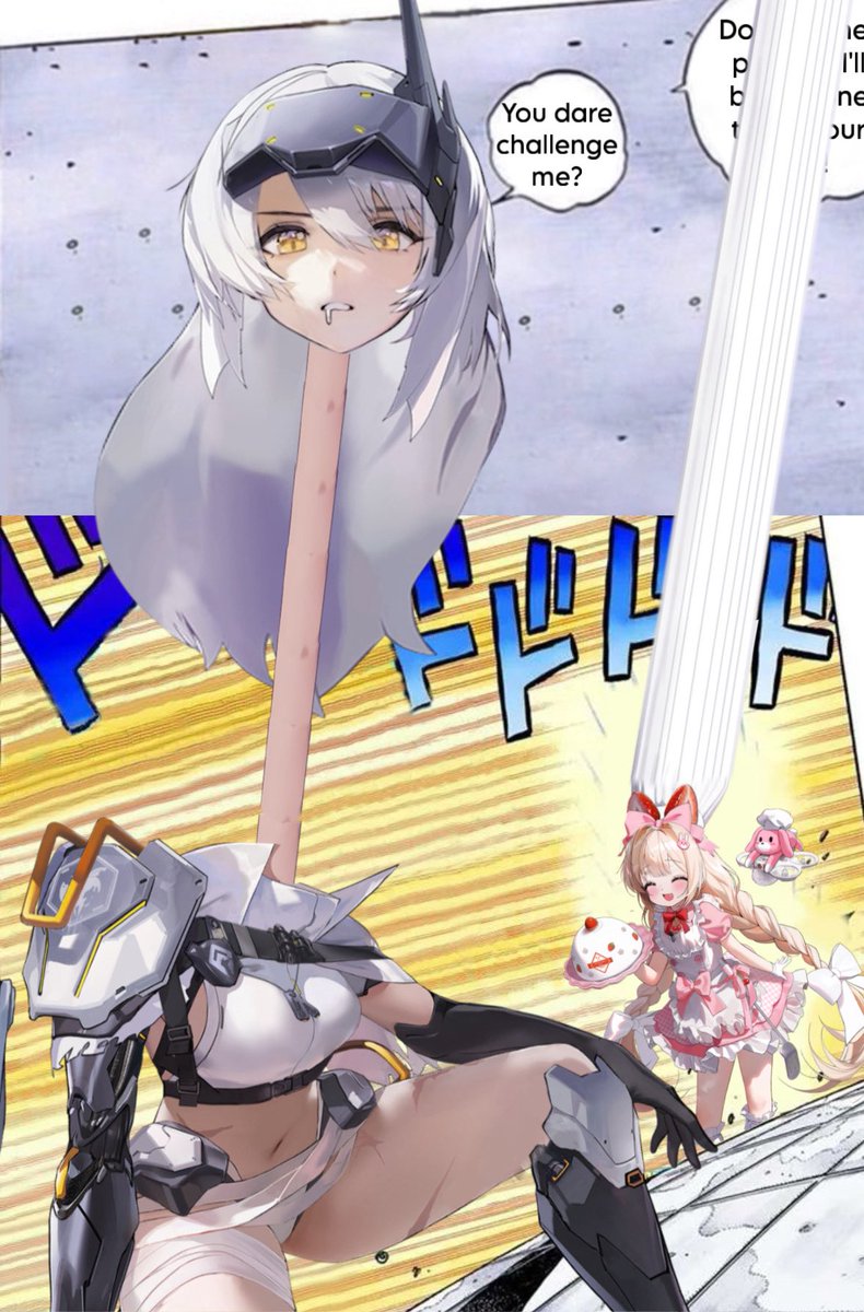 The world’s longest neck versus the world’s tallest hat.