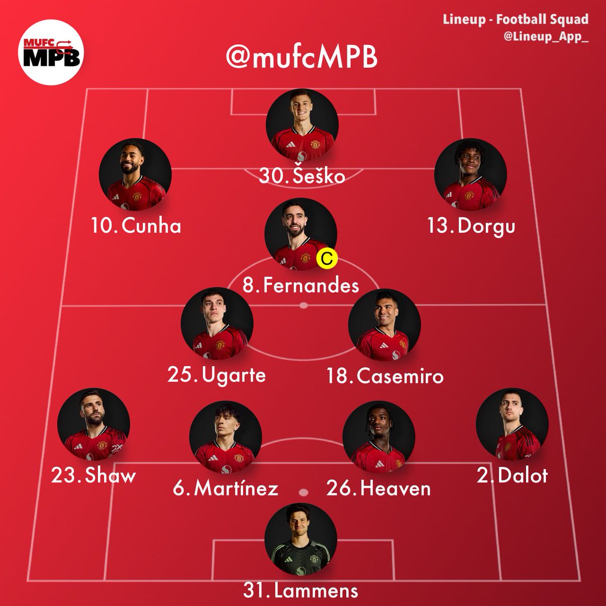 mufcMPB's tweet photo. 🚨🚨 BREAKING!!

Manchester United lineup vs Burnley! 🔴 https://t.co/yTqWpvtBIF