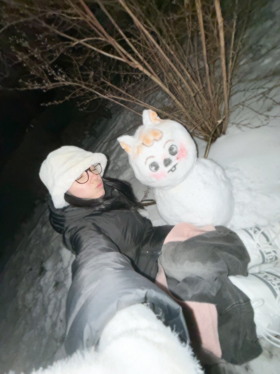 sunghachi's tweet image. i (tried) to make a han quokka snowman☃️
