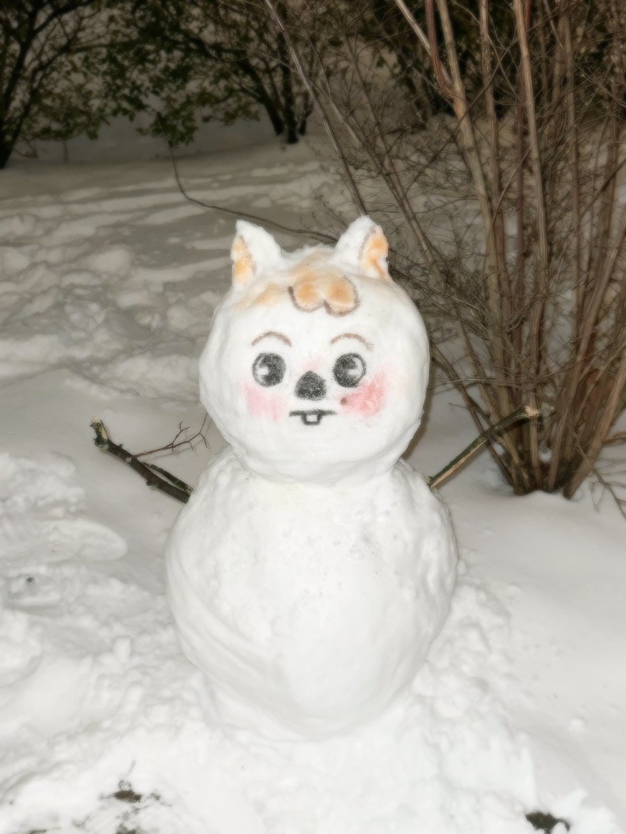 sunghachi's tweet image. i (tried) to make a han quokka snowman☃️