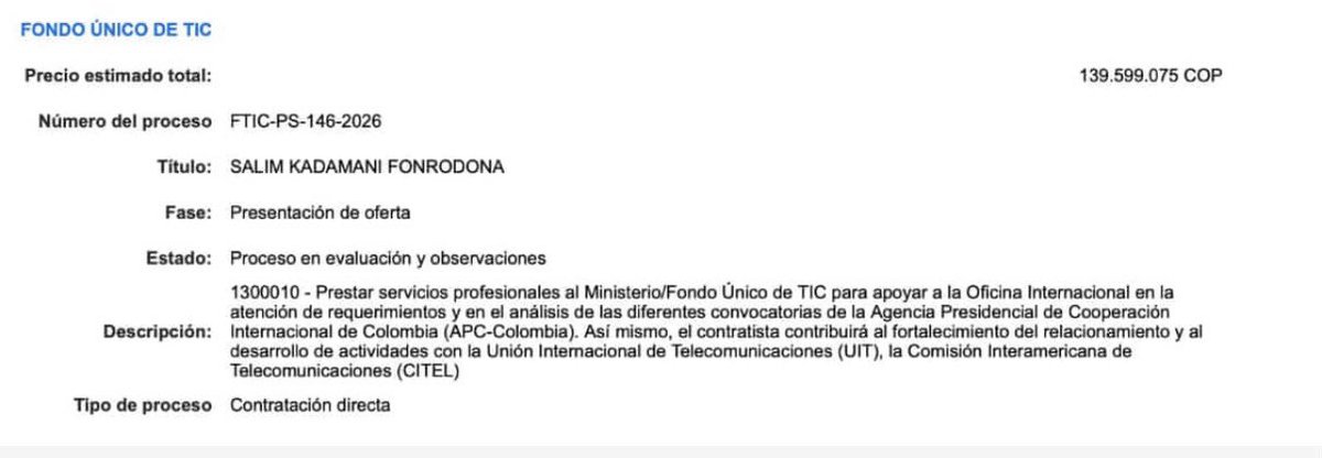 VillanueAle's tweet image. Hermano de la ministra de Cultura se va para la oficina internacional del MinTIC.