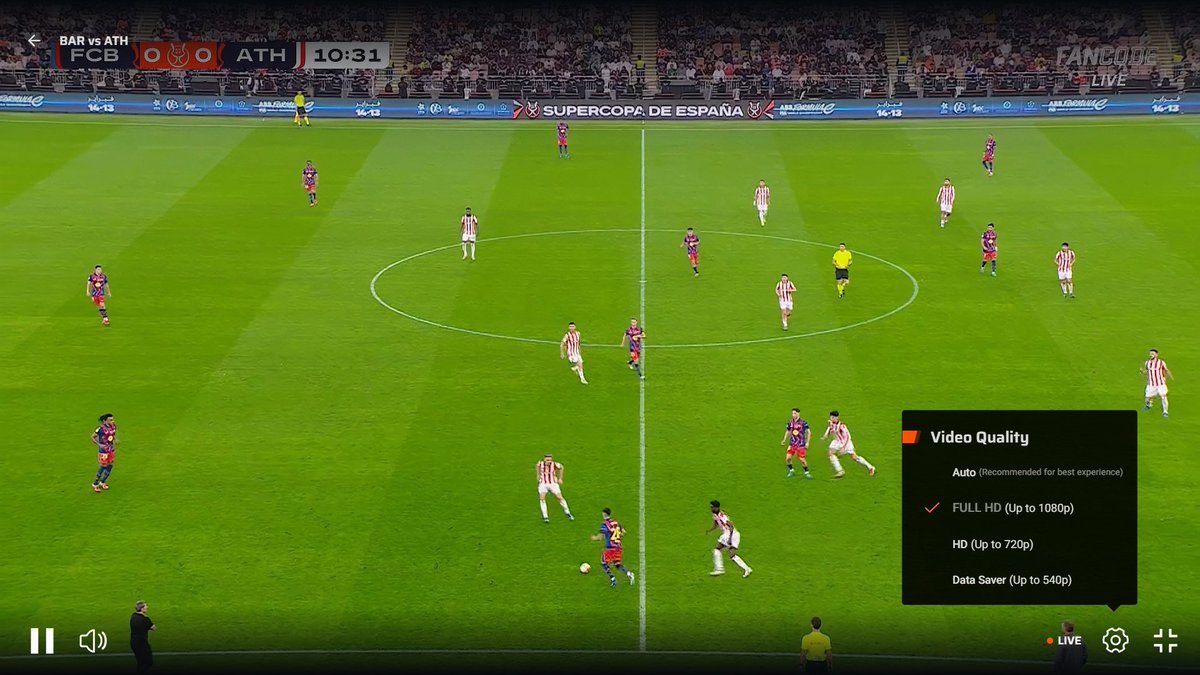 p45m67's tweet photo. the football quality we get after paying a fee.. if this is full HD my eyes are gone bad. 
#BarcaAthletic #fancode @FanCode https://t.co/Mx69HAkCOz