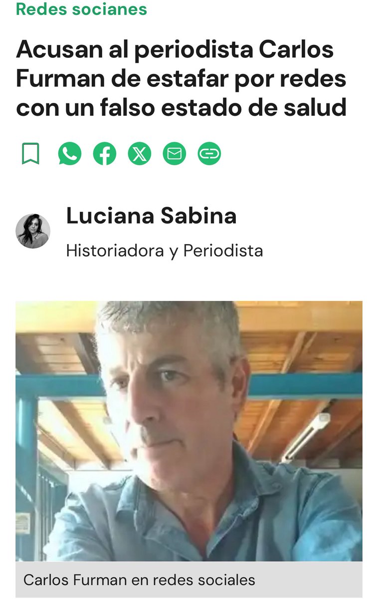 Carlos Elías Furman no es periodista, no está premiado ni publicó nada , es solo un ESTAFADOR que vive de la gente buena que cree en su palabra . No le manden dinero . Es para sus vicios.