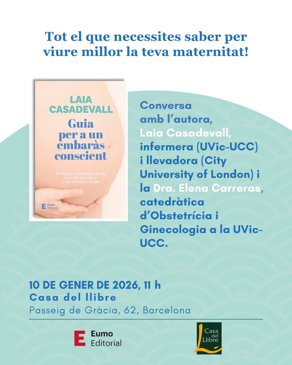 MontseAyats's tweet image. Dissabte a la CdL BCN amb la #LaiaCasadevall i la #DraElenaCarreras @u_medicina parlarem d’embarassos, d parts, d llevadores, dginecòlegs, demedicalització… i del dret a decidir de les dones embarassades (i de la importància que hi hagi bibliografia en català sobre #criança) 👇